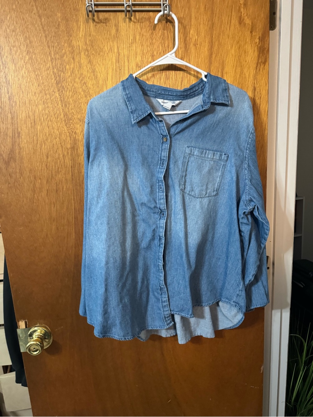Women’s Light Blue Denim Button-Up Shirt